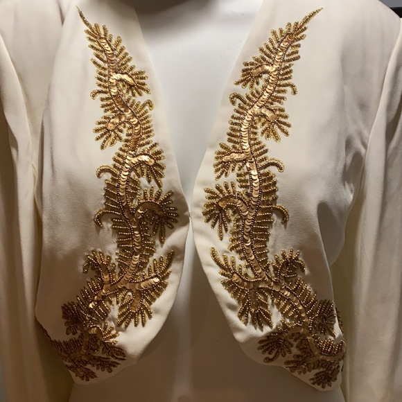 BLACKTIE Oleg Cassini, size 10, cream color, sequins - Picture 2 of 3